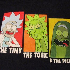 Ripple Junction Rick & Morty Adult Swim The Tiny Toxic Pickle Graphic T-Shirt 2X